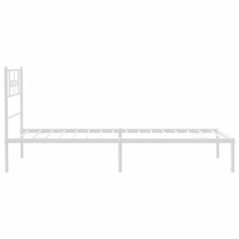 Bedframe met hoofdbord metaal wit 80x200 cm 6