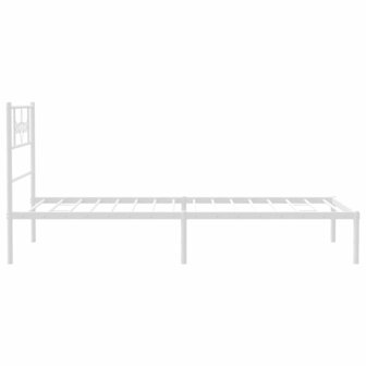 Bedframe met hoofdbord metaal wit 90x200 cm 6