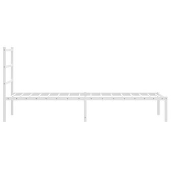 Bedframe met hoofdbord metaal wit 75 x 190 cm 6