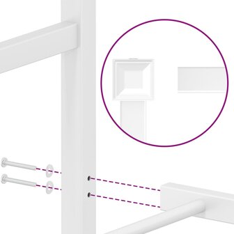 Bedframe met hoofdbord metaal wit 100x190 cm 9