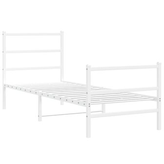 Bedframe met hoofd- en voeteneinde&nbsp;metaal wit 75x190 cm 2