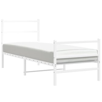 Bedframe met hoofd- en voeteneinde&nbsp;metaal wit 75x190 cm 4