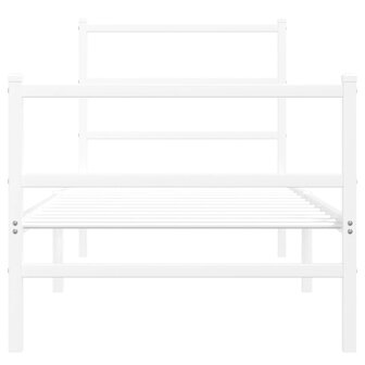 Bedframe met hoofd- en voeteneinde&nbsp;metaal wit 75x190 cm 5