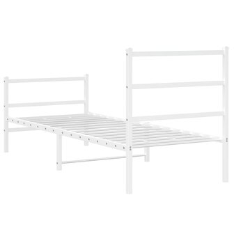 Bedframe met hoofd- en voeteneinde&nbsp;metaal wit 75x190 cm 7