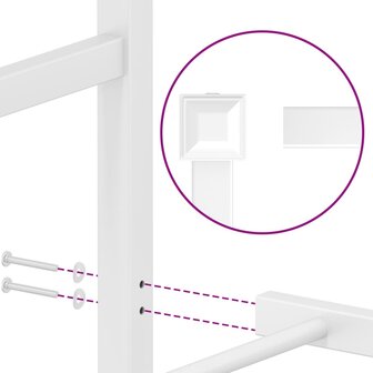 Bedframe met hoofd- en voeteneinde&nbsp;metaal wit 75x190 cm 9