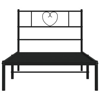 Bedframe met hoofdbord metaal zwart 100x190 cm 5