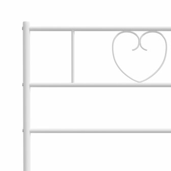 Bedframe met hoofdbord metaal wit 90x190 cm 8