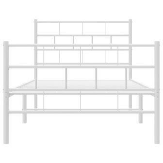 Bedframe met hoofd- en voeteneinde metaal wit 75x190 cm 5