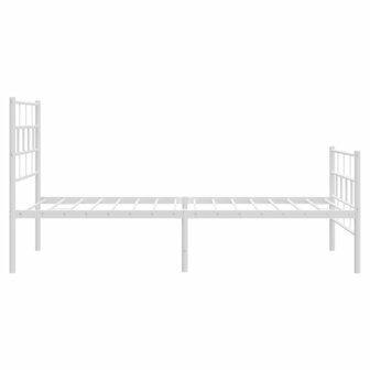 Bedframe met hoofd- en voeteneinde metaal wit 75x190 cm 6