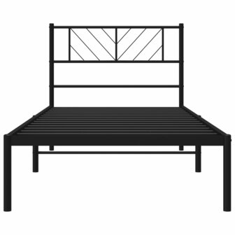 Bedframe met hoofdbord metaal zwart 100x190 cm 5