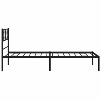 Bedframe met hoofdbord metaal zwart 100x190 cm 6