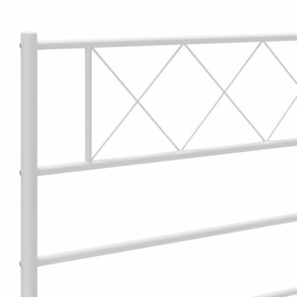 Bedframe met hoofdbord metaal wit 90x190 cm 8