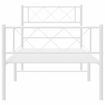 Bedframe met hoofd- en voeteneinde metaal wit 75x190 cm 4