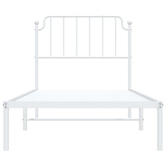 Bedframe met hoofdbord metaal wit 90x190 cm 5