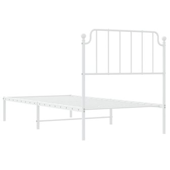 Bedframe met hoofdbord metaal wit 90x200 cm 7