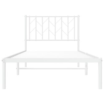 Bedframe met hoofdbord metaal wit 90x190 cm 5