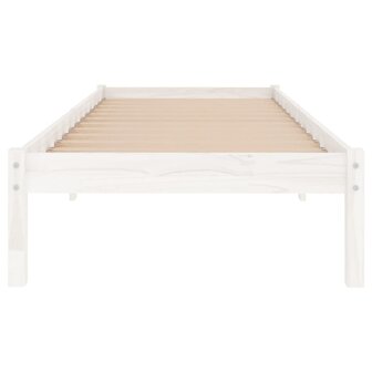 Bedframe massief grenenhout wit 100x200 cm 4