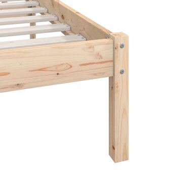 Bedframe massief hout 75x190 cm 7