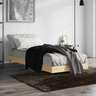 Bedframe bewerkt hout sonoma eikenkleurig 75x190 cm 1