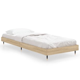 Bedframe bewerkt hout sonoma eikenkleurig 75x190 cm 2