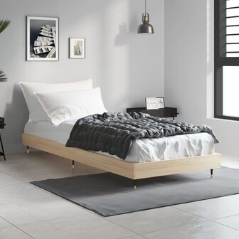 Bedframe bewerkt hout sonoma eikenkleurig 75x190 cm 3