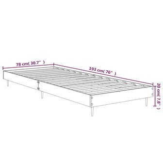 Bedframe bewerkt hout sonoma eikenkleurig 75x190 cm 9