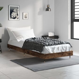 Bedframe bewerkt hout gerookt eikenkleurig 75x190 cm 3