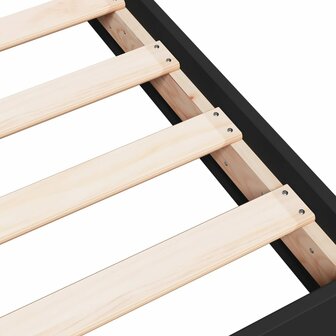 Bedframe bewerkt hout zwart 75x190 cm 7