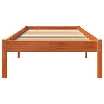 Bedframe massief grenenhout wasbruin 75x190 cm 4