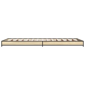 Bedframe bewerkt hout en metaal sonoma eikenkleurig 90x190 cm 5