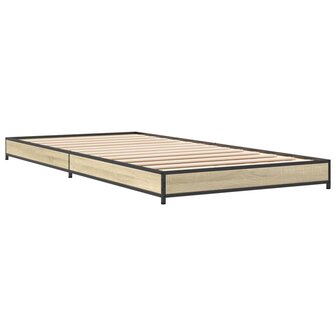 Bedframe bewerkt hout en metaal sonoma eikenkleurig 90x190 cm 6