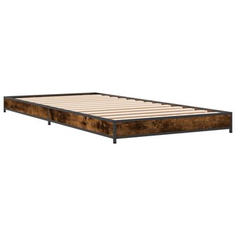 Bedframe bewerkt hout en metaal gerookt eikenkleurig 90x190 cm 6