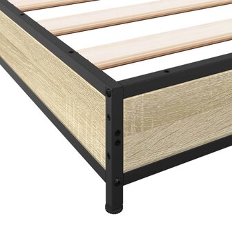 Bedframe bewerkt hout en metaal sonoma eikenkleurig 75x190 cm 7