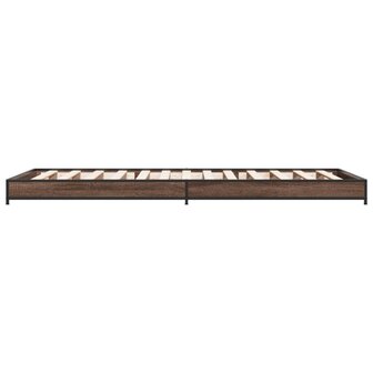 Bedframe bewerkt hout en metaal bruin eikenkleurig 75x190 cm 5