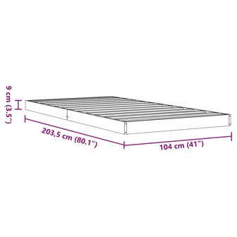 Bedframe massief grenenhout wasbruin 100x200 cm 10