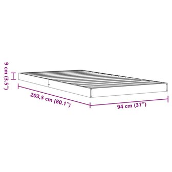 Bedframe massief grenenhout wasbruin 90x200 cm 10