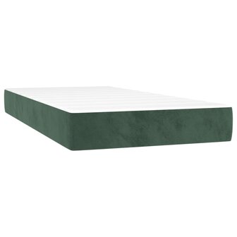 Boxspring met matras fluweel donkergroen 90x200 cm 5