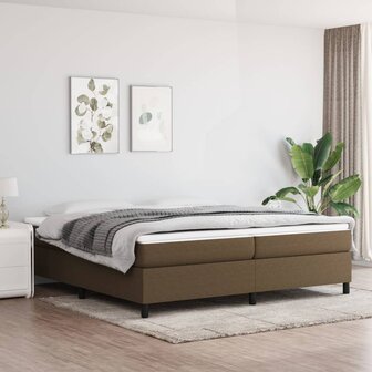 Boxspringframe stof donkerbruin 200x200 cm 1