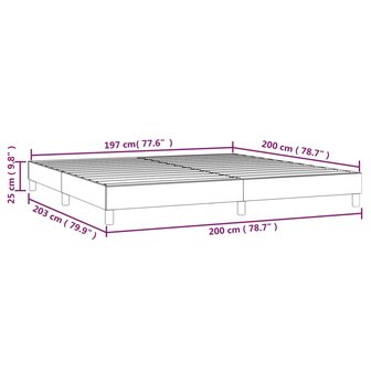 Boxspringframe stof donkerbruin 200x200 cm 9