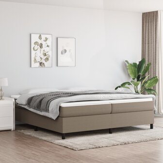 Boxspringframe stof taupe 200x200 cm 1