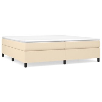 Boxspringframe stof cr&egrave;mekleurig 200x200 cm 2