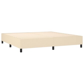 Boxspringframe stof cr&egrave;mekleurig 200x200 cm 4