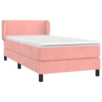 Boxspring met matras fluweel roze 80x200 cm 3