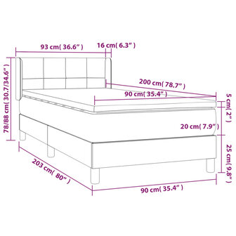 Boxspring met matras fluweel donkerblauw 90x200 cm 7