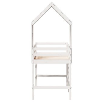 Halfhoogslaper met ladder en bedhuis grenenhout wit 90x190 cm 7