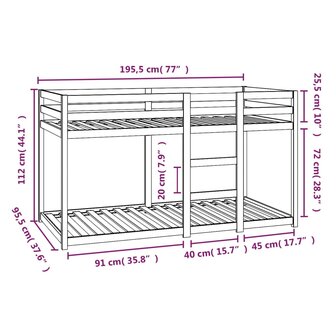 Stapelbed massief grenenhout 90x190 cm 8