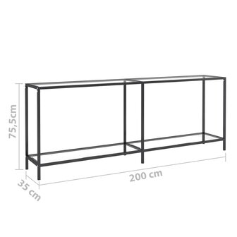 Wandtafel 200x35x75,5 cm gehard glas transparant 7