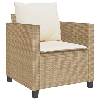 3-delige Bistroset met kussens poly rattan beige 4