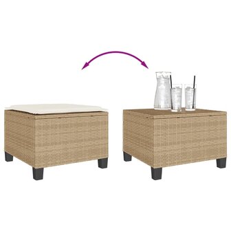 3-delige Bistroset met kussens poly rattan beige 9