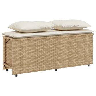 3-delige Tuinset met kussens poly rattan beige 4